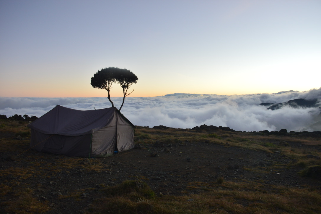 A tent above the clouds